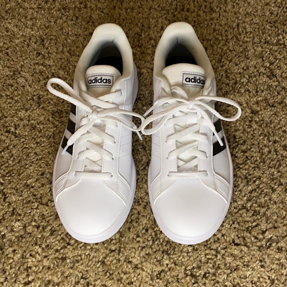 adidas // White Grand Court Base Shoes